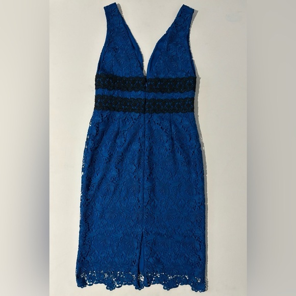 Diane von Furstenberg Viera Embroidered Lace Dress Cobalt Blue 10 pencil slim - Picture 4 of 9